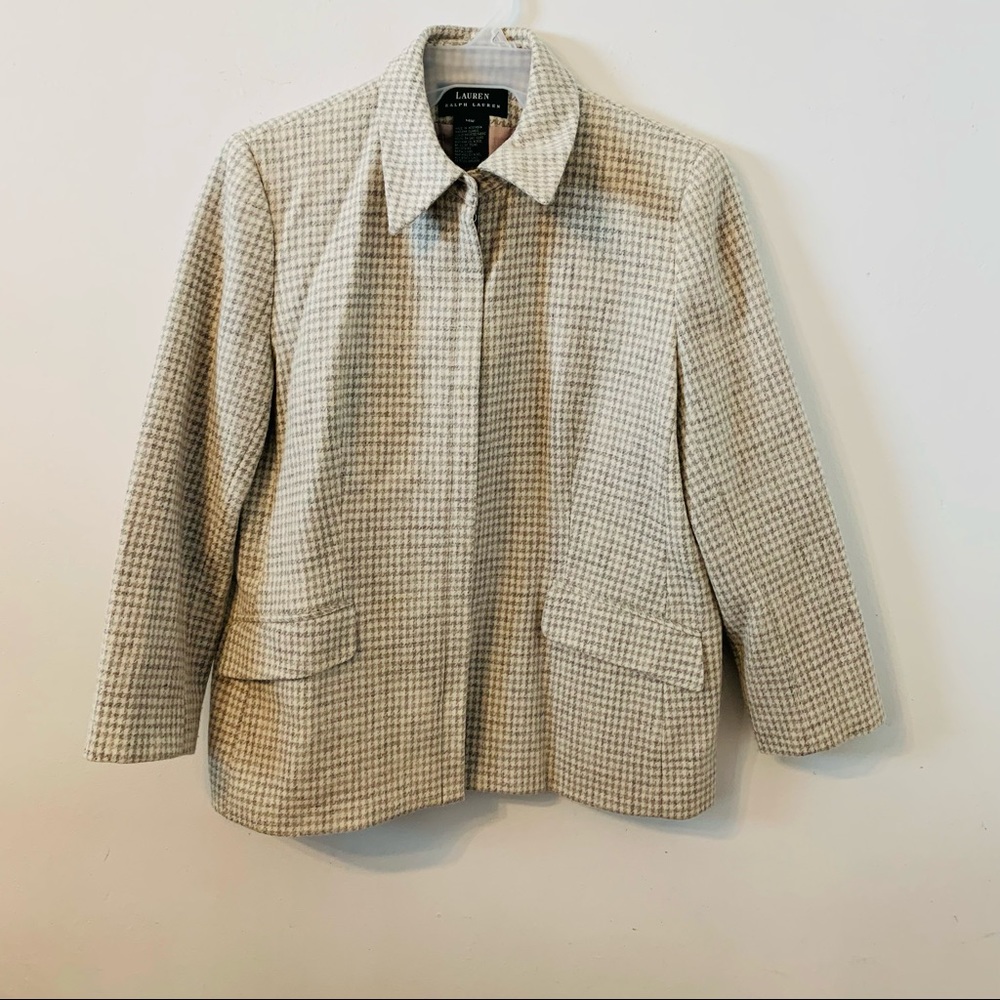Lauren Ralph Lauren wool Tweed Blazer Jacket.